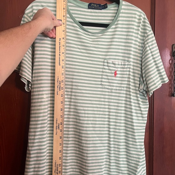 Ralph Lauren Mint Green Striped Tee - Picture 8 of 8